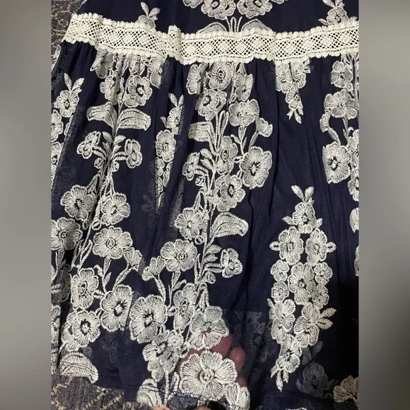 Arissa Embroidered Maxi Skirt in Navy - Picture 14 of 14